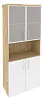 Офисный шкаф высокий широкий со стеклом в раме