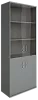 Офисный шкаф высокий широкий со стеклом